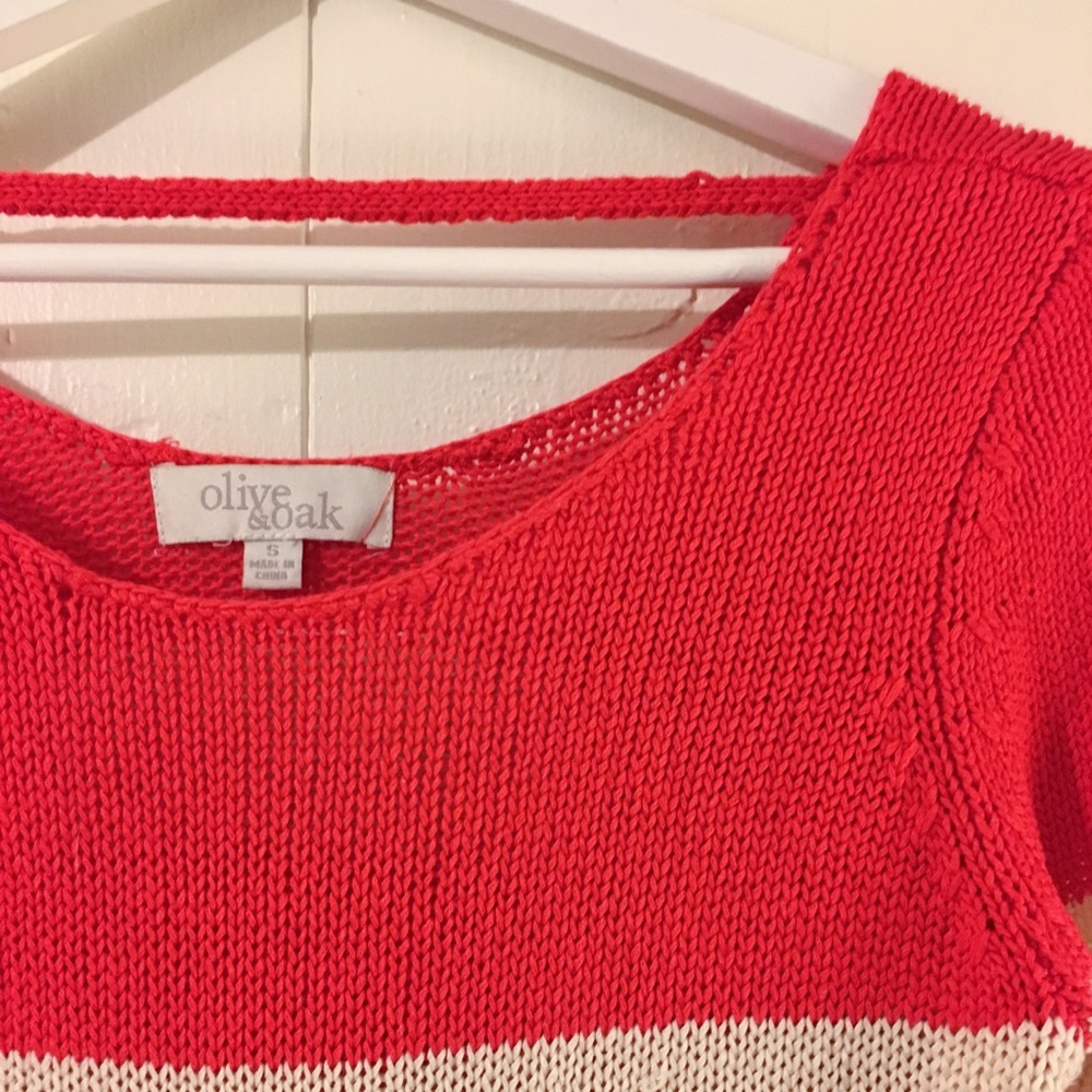 Red Cream Striped Sweater - Picture 4 of 6